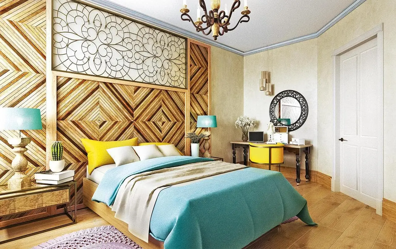 Деревянная спальня в стиле эклектика фото
