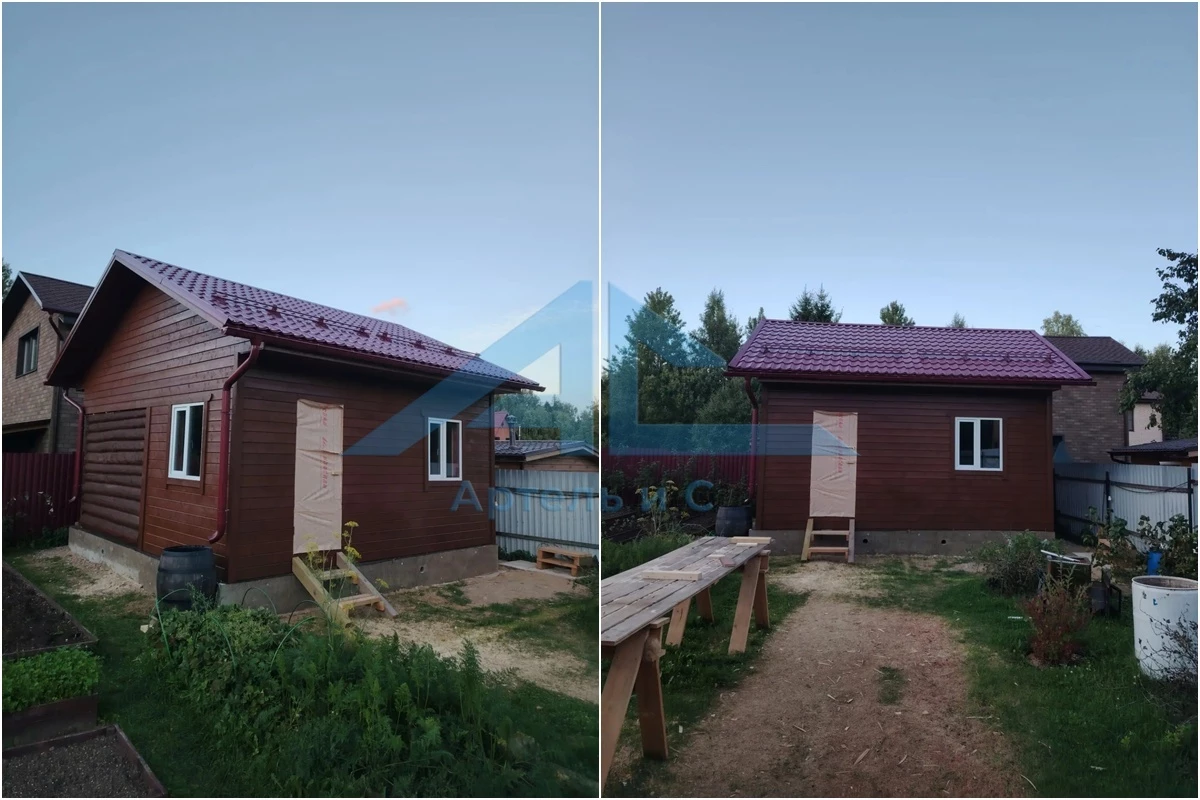 Имитация бруса на фасаде бани фото
