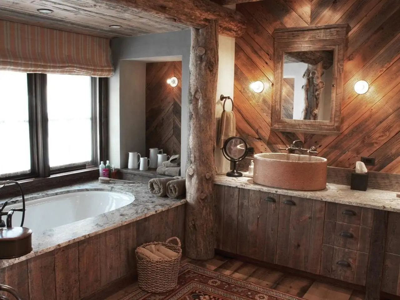 Деревянная ванная комната фото