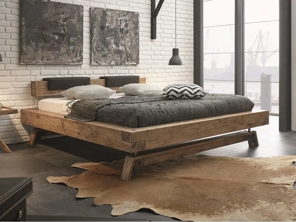 Кровать из дерева в стиле сканди фото