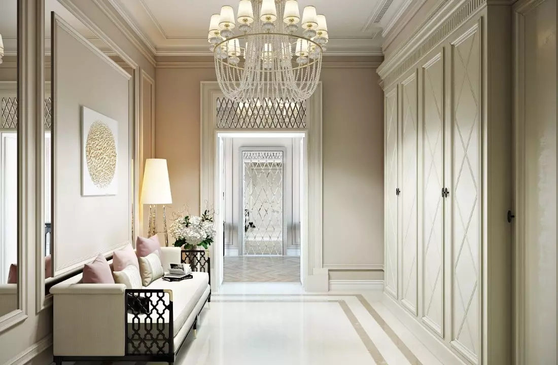 Белый коридор в классическом стиле фото